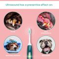 Pet Electric Toothbrush & Toothpaste - Oral & Skin Care Set for Pets - 100% Ultrasound Cleans Completely Silently - no Bristle Movements and no Vibration - for Cleaner Teeth / Healthier Gums / Fresher Breath. 