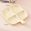 Divided Plate for Healthy Eating Easy-to-clean Divided Plate with Four Compartments Reusable Food Plate for Home Kitchen Sauce Dish Included Ideal for Southeast Asian Buyers Safe Material Food Tray. 