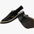 Premium Quality Black Shine Kaptaan Chappal | Peshawari Chappal Kheri for Men | Handmade Mianwali Chappal. 