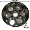 Stainless Steel Masala Box Large Size - 7 Pc Jars Spice Box. 