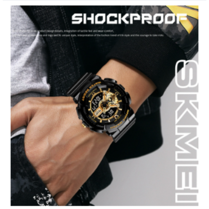 Sports Digital Chronograph Watch for Men – Dual Display LED Alarm Watch ...
