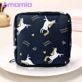 Sanitary Pad Pouch Adorable Cartoon Print Sanitary Napkin Storage Bag Large Capacity Zipper Pouch for Makeup Jewelry More Perfect for Mini Menstrual Product Bag. 