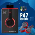 P47 Wireless Bluetooth Headphones  Stereo Head Phones Foldable Headset with Mic Wireless Built-in Mic Compatible For all Android Devices and PC. 