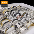 Stainless Steel Jewelry Great Wall Band Rings Tarnish Free Jewelry 18k Gold Plated Simple Wide Hollow Rings For Women. 
