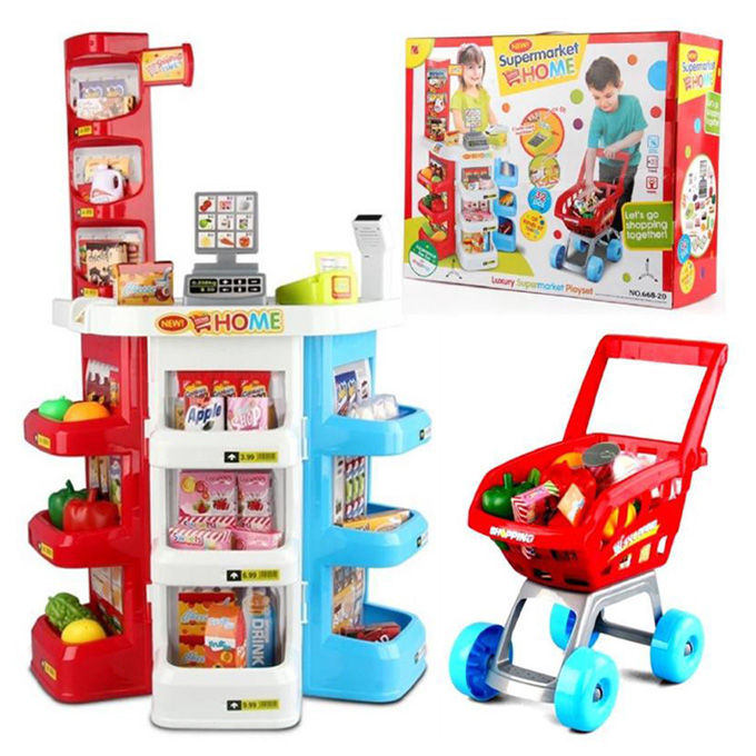 New 2 Pieces Super Market Playset For Kids