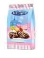 Macarons by Taya's , vegetarian , halal , made in Turkey, packet of different flavours : hazelnut , starwberry , mango , coconut. 