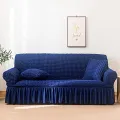 Soft Elastic Bubble Cloth Universal Sofa Cover Breathable Thick Slipcover Protector 3+1+1=5 seater. 