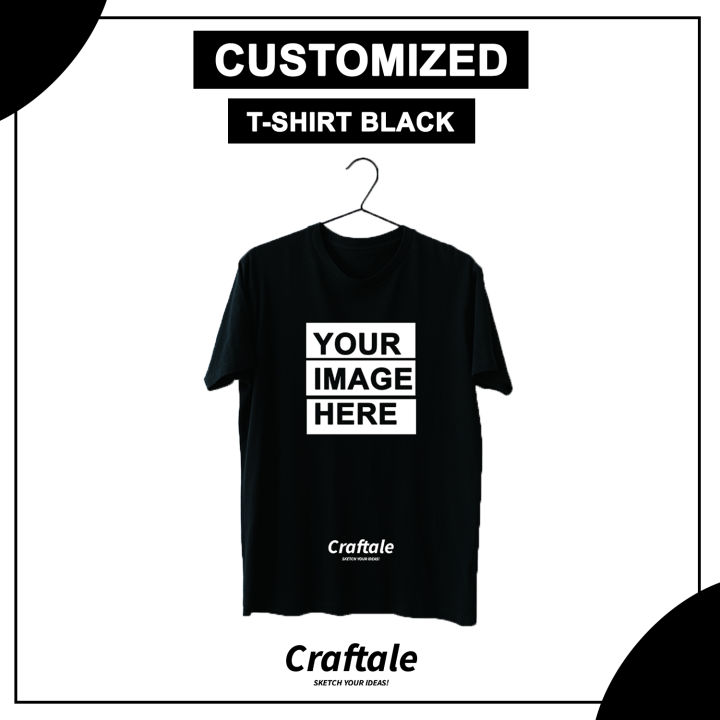 Customized Black T-Shirt with your Picture, Logo or Name | Black T-Shirt Print | Craftale