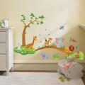 3D Kids Room Decor Removable Cartoon Jungle Forest Trees Animal Wall Sticker. 