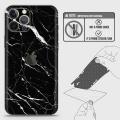 iPhone 12 Pro Max Back Skin - Design 6 - Trendy Black Marble Skin Wrap Back Sticker. 