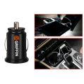 Mini Car  Dual 2 Port USB Charger Adapter  Black and white 12V Power 2.1/3.1A USB car charger for mobile phone. 