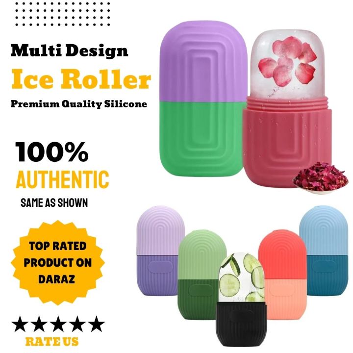 Silicone Ice Roller Facial Massage for Cryotherapy - Beauty Skin Care Massage for Collagen Regrowth & Skin Strengthening - Enhance Your Natural Glow/Reusable Facial Treatment to Tighten & Tone Skin & De-Puff The Eye Area