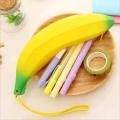 【2023NEW】Simulation banana shape silicone pencil case pencil bags quare pen bag student stationery school supplies storage Cartuchera. 
