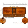 Wooden Wall Keychain and Phone Holder with Charging Station, Rustic Home Organizer. 