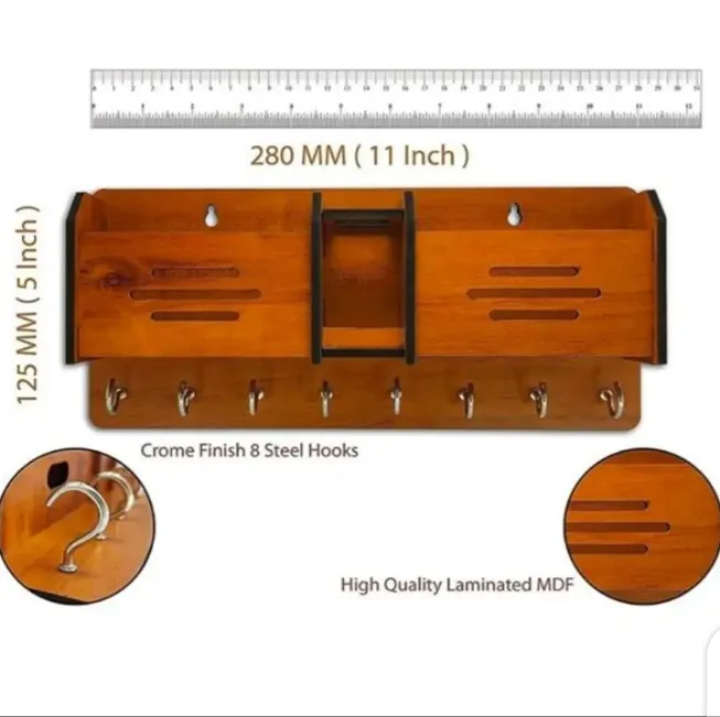 Wooden%20Wall%20Keychain%20and%20Phone%20Holder%20with%20Charging%20Station,%20Rustic%20Home%20Organizer%20-%20Image%202