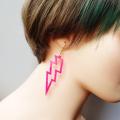 Hollow Lightning earrings Statement Geometric Personality Thunderbolt earrings Acrylic  Geometric acrylic earrings for Daily wear Party accessory Fashion show Gift option Fashion enthusiasts. 