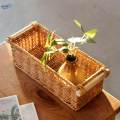 Imitation Rattan Storage Basket Woven Baskets for Coffee Table Bathroom Home. 