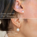 St.delan Freshwater Pearl Earrings Simple and Fashionable Stainless Steel Stud Earrings Wholesale Titanium Steel 14K Gold Plated Earrings. 