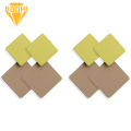 2Pairs Women Fashion Color Block Geometric Square Drop Stud Earrings Jewelry. 