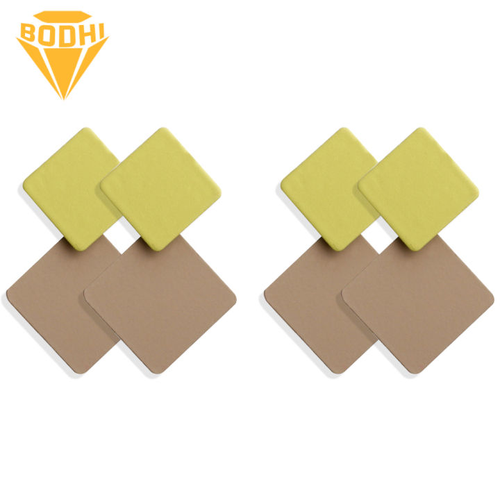 2Pairs Women Fashion Color Block Geometric Square Drop Stud Earrings Jewelry