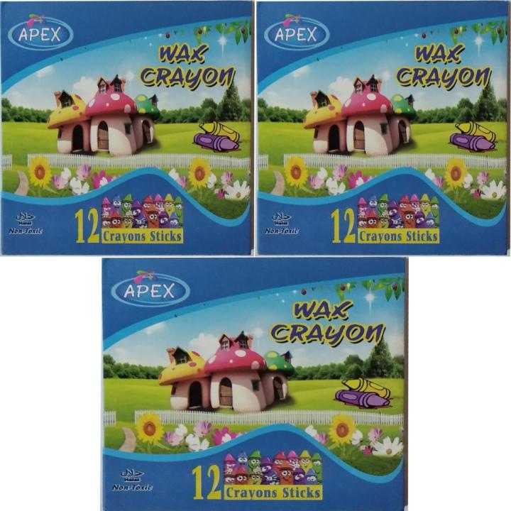 Junior Crayon 12 Colors (3 Pcs)