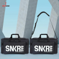SNKR Bag by Sneaker Myth – Black Oxford Waterproof Shoe Bag with 3 Adjustable Dividers, 2-in-1 Hand & Shoulder Bag for Travel, Gym, Sports, Day Trips & Business – Lightweight & Durable. 