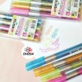 Double Line Self-outline Metallic Markers pen Outline Marker Double Line Pen Journal Pens 4-Colorful Markers Highlighter, Double Line Markers Set - 1507. 