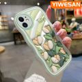 YIWESAN For VIVO S1 Case Cartoon 3D Tulip Flower Lovely Cream Wave Border Fashion Transparent Phone Case Simple Camera Lens Protective Silicone Shockproof Clear Soft Case. 