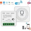 16A MINI Wifi Smart Switch  2WAY Control Timer Wireless Switches Smart Home Automation Work With Alexa Google Home. 