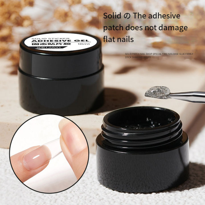 10mlSoft Nail Tips Gel For Press On False Nails Solid Sticker Adhesive Nail Gel UV Bond Rhinestone Fake Tips Extension Nail Glue
