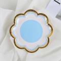 Paper Disc Wide Application Bronzing Flower Shape Paper Plates Decorations. 