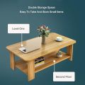 Coffee Table with 2 Tiers Storage Shelf, MDF Sofa Table for Living Room, Office Furniture by RM Center. 