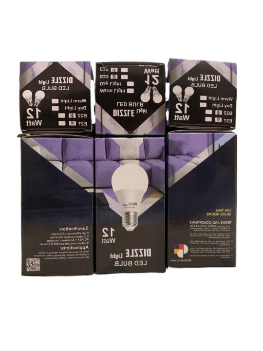 12W LED Bulbs Snow white DIZZLE LIGHTS -E27 Screw TYPE, compatible Home & OfficeAC 220v (pack of 6pcs)