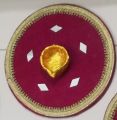 Pack of 3 Large Mehndi Plates, Rasam e Hina plates with diya (Multicolour Colour). 