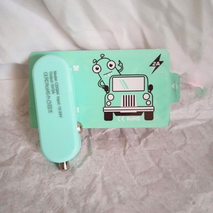 AN Mini Car Charger Power input:12-24V Power output:5V/2A,2 USB Port QC Fast Charging For Laptop Translucent,Car Phone Charger and Compatible with all mobile device