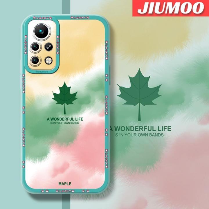 JIUMOO Case For Infinix Note 11 Pro Case Cartoon Colorful Maple Leaves Thin Shockproof Square Edge Silicone TPU Casing Full Lens Cover Camera Protect Cases Soft Case