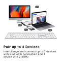 A4tech FBX50C Bluetooth & 2.4G Wireless Keyboard - Rechargeable USB Type C - Multi Device - 2 cm Slim & Lightweight - Scissor Switch Keys - Multidevice Pairs Upto 4 Devices - For PC/Laptop/Tablet/iOS/Android/Smart TV. 