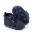 Baby Boy Shoes Solid Color PU Leather  With Shoelace Soft Cotton Non-slip Soled Infant Toddler Shoes Sneakers for Boys Girls 0-3 Years. 