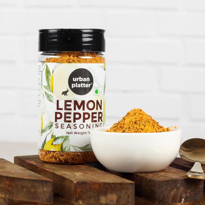 Urban Platter Lemon Pepper Seasoning Mix Shaker Jar, 100g (Sprinkle on veggies, salads and anything of the grill | Flavour Enhancer)