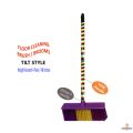 Long Handle Tilt Brush & Broom for Floor Cleaning, Washable Plastic Flower Broom for Floor & Carpet, Phool Jharu Supri پھول جھاڑو Multicolor Broom & Mop, Floor Sweeper Cleaning Tool for Indoor Outdoor. 