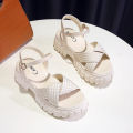 IELGY cake thick-soled sandals women's niche ladies all-match flat-bottom sports temperament women's shoes. 