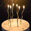 Macroon Colored Twisted Candles For Birthday - Anniversary Cake Decoration. 