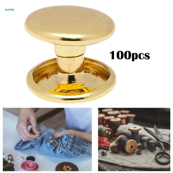 Tomotato Mushroom Rivets 100-Pack – Round Head, Electroplated, Cemented Carbide, 10mm Button Studs For Leather, Bags, Shoes & DIY Crafts