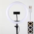 26cm Dimmable LED Ring Light with Mobile Holder for Live Streaming and Photography. 