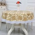 Round Table Cloth 6 Seater  vinyl Tablecloth 71 inch Waterproof Anti-Shrink Soft and Wrinkle Resistant Decorative Fabric Table Cover for Kitchen Dinning Tabletop | QS Bedding|. 
