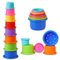 Stacking Cups Baby Toy Educational Cup Stacking Set 8-Pc Stackable Cups with Number Rainbow Nesting Cups for Babies 6-12 Months Stacking Cups for Toddlers 1-3 Perfect for Indoor/Outdoor. 