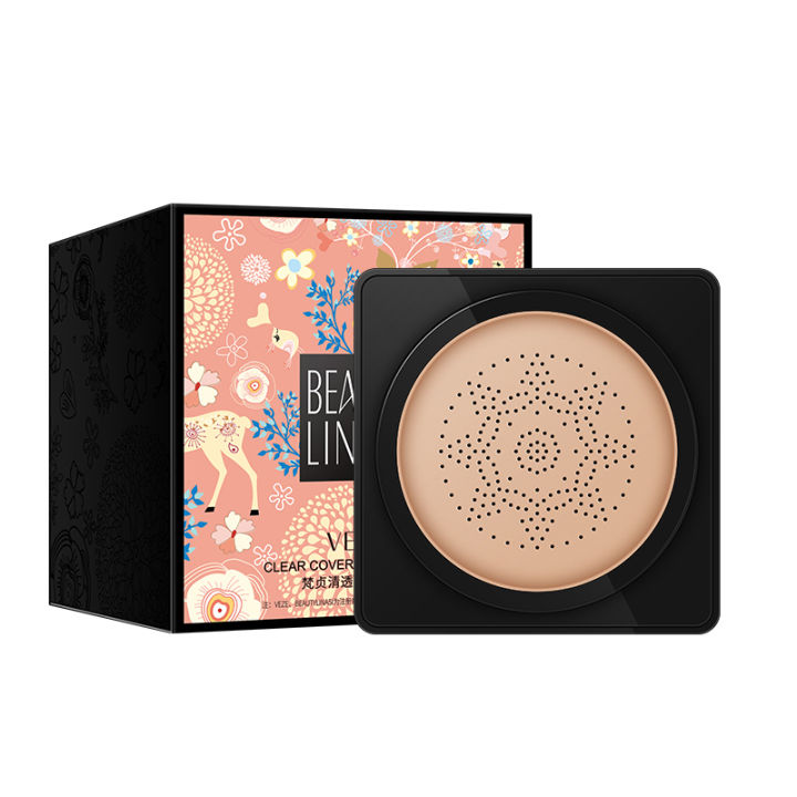 VENZEN Beauty Cream Foundation Base Water proof Mushroom Head Air Cushion BB CC Cream Moisturizing Liquid Foundation with Sponge 20g FZ16886