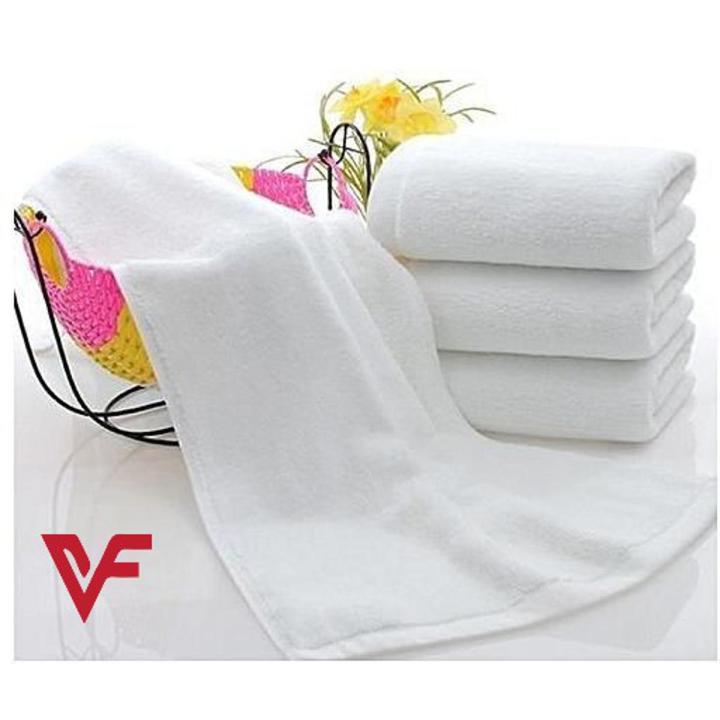 Pack of 2 Classic Hand Towel 100% Cotton Terry Towel White Color Double Pile Construction Size 50 x 90 cm 900GSM, Export Quality