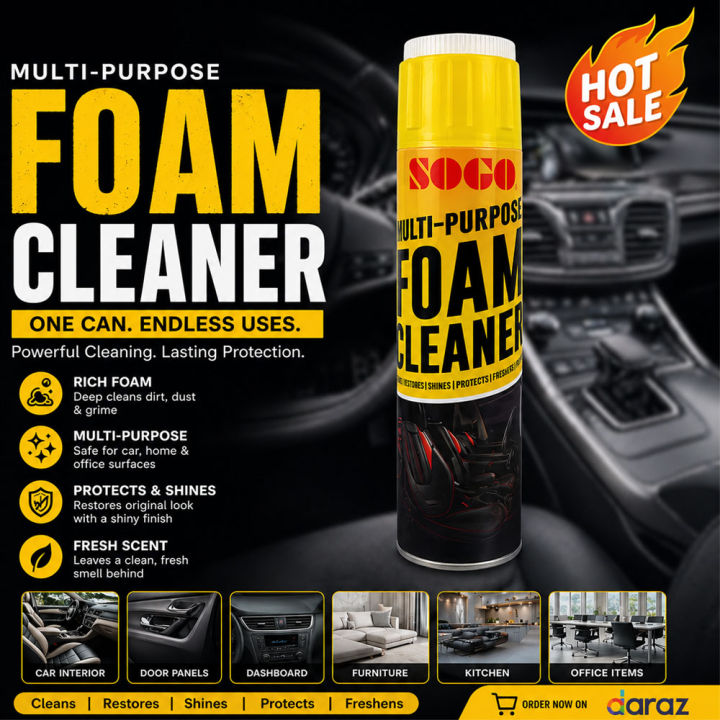 Sogo Multi-Purpose Like Fabric, Carpet, Leather, etc. Foam Cleaner – 650 ml