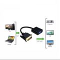 25CM Active Dual Link DVI to VGA Converter DVI-D (24+1) Male to VGA Female Video Cable Adapter Digital to Analog Converter DVI Cable VGA Cable Large Screen Cable. 